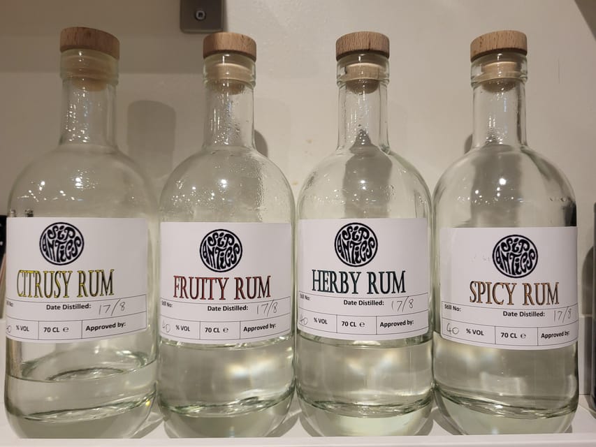 Edinburgh: Rum Distillation Workshop with Rum Tasting - Three flavoured rum samples: learn your preferences before you build your own