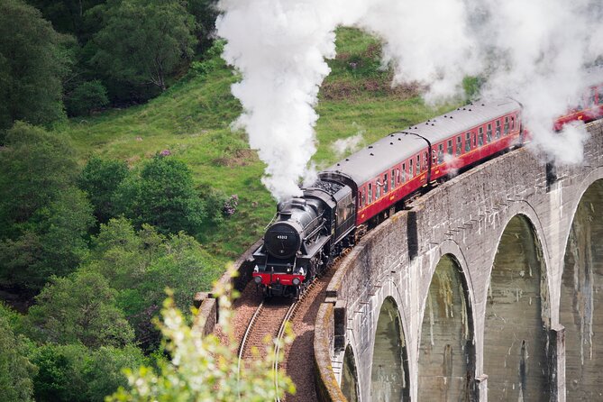 Glenfinnan Viaduct Glencoe and Fort William Tour from Edinburgh - Fort William at the foot of Ben Nevis: a fast history stop with a rail connection